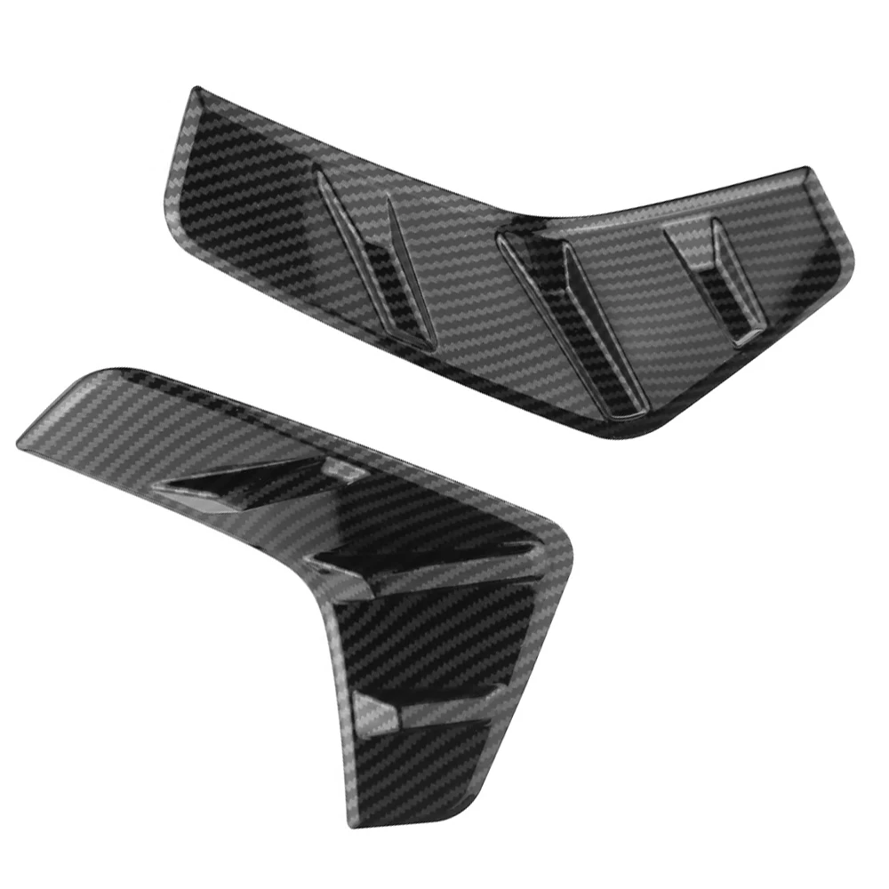 2x Rear Wind Spoiler Sticker Fog Light Eyebrow Cover Trim Carbon Fiber Grain for BYD Atto 3 Yuan Plus 2022-2023 Car Accessories