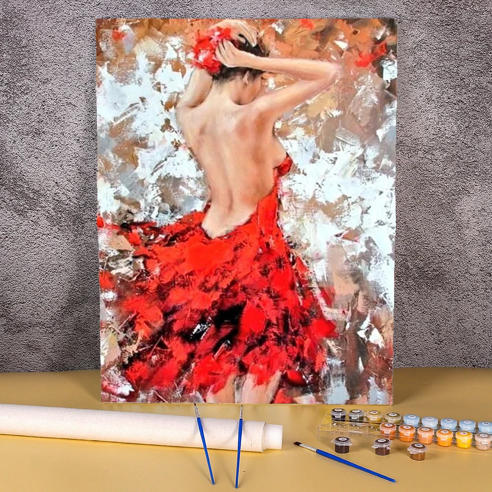 

DIY Painting By Numbers Kits Nude Dance Girl Acrylic Paint By Numbers For Adults Figure Women Modern Home Wall Decor Living Room