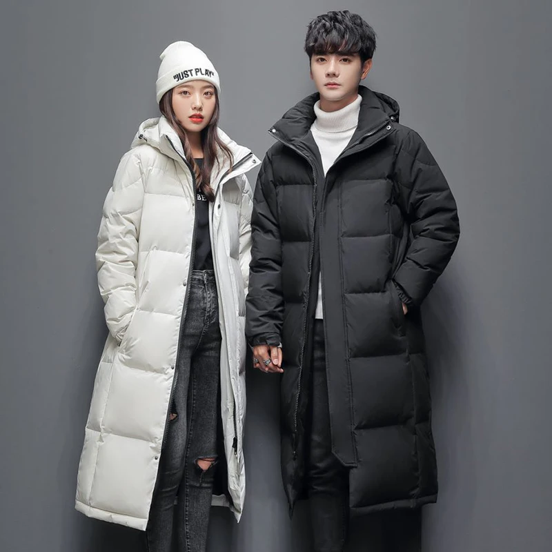 Off-season Big Sale Down Jacket Men's Mid Length Length Couple Clothes Winter Arrival Opera Trendy Overknee Thickened Outwear