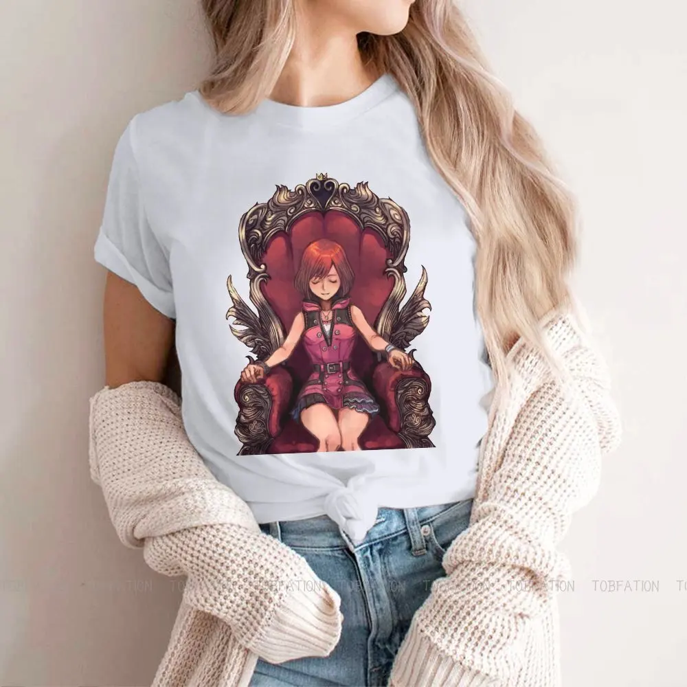 Kairi Throne Women's T Shirt Kingdom Hearts Riku Kairi Game Ladies Tees Harajuku Cotton Tops Graphic Tshirt Oversized Hipster