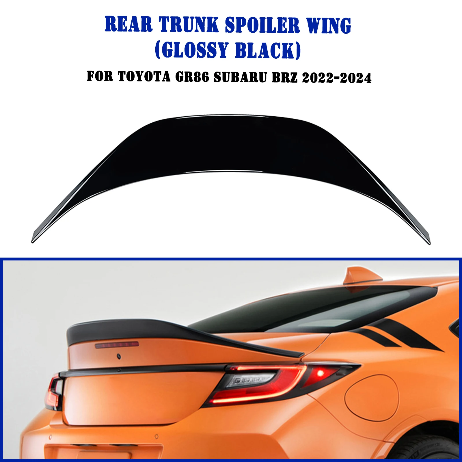 

For Toyota GR86 Subaru BRZ 2022-2024 Rear Trunk Lid Spoiler Wing Lip Carbon Fiber Look/Gloss Black Car Tail Tailgate Splitter