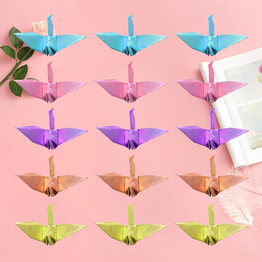 

100Pcs Paper Crane Origami Decorations Handmade 6cm Pearlite Color Wedding Home Party Curtain DIY Craft Wind Chime