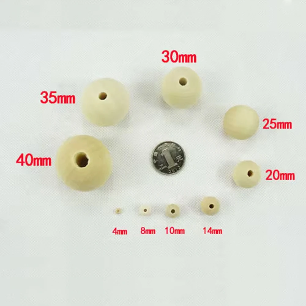 2-50Pcs Wood Beads Dia 4~60mm Natural Round Wooden Beads Unfinished Wooden Spacer Beads For Making Decorations And DIY Crafts
