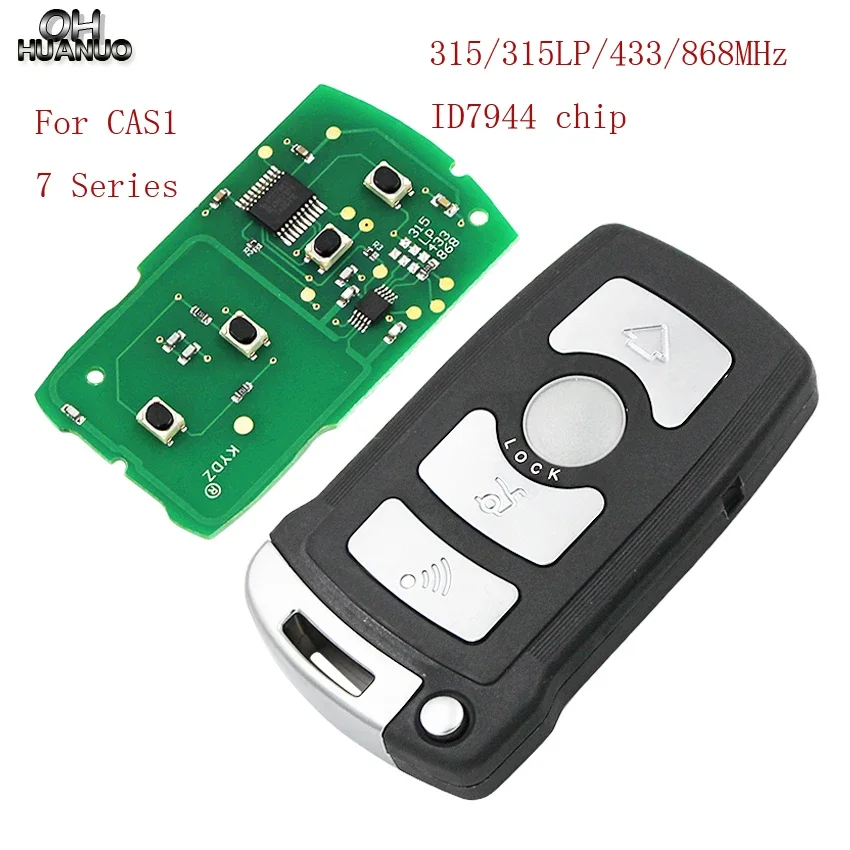 4 Buttons 315//315LP/433/868Mhz PCF7944 CAS1 Smart Car Remote Key Shell Fob For BMW 7 Series E65 E66 E67 E68 745i 750i