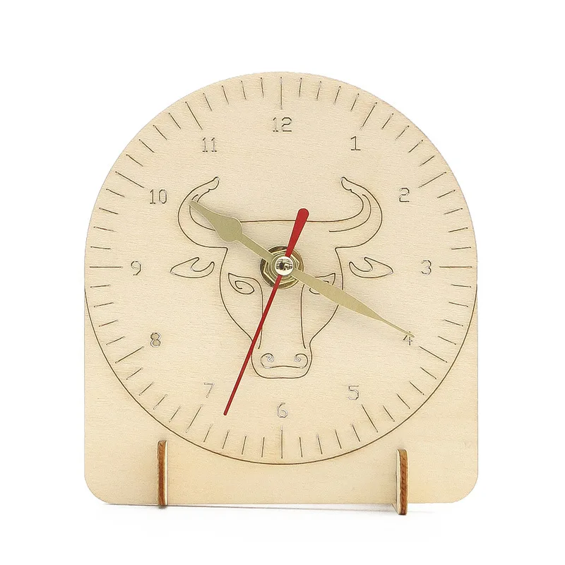 Modèle d'horloge à monter soi-même, jouets STEM, Kit d'outils expérimentaux scientifiques technologiques, jeux éducatifs de Puzzle en bois pour enfants G286