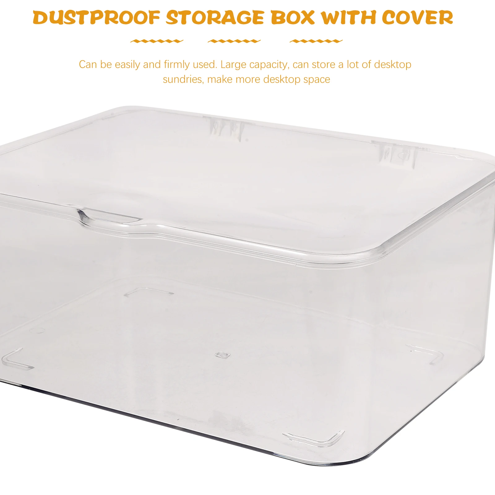 

Transparent Large Capacity Storage Boxes Bins Desk ganizer Tea Cup China Square Stackable Dust Proof Bedroom Kitchen Living