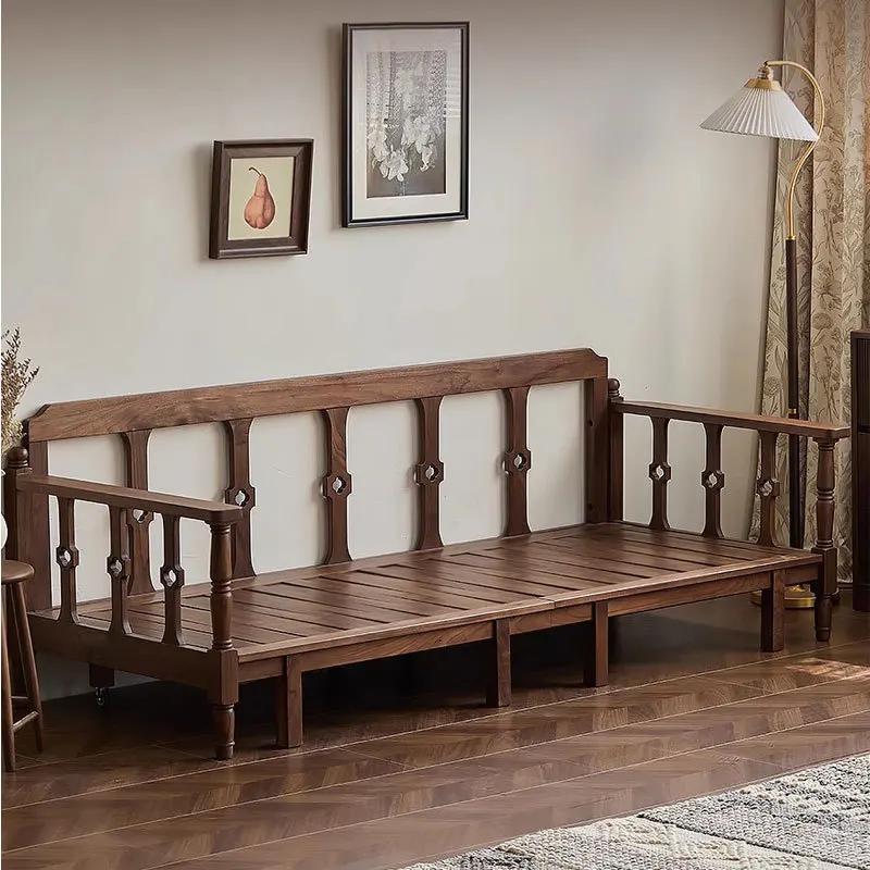

North American black walnut retractable sofa, white oak cherry wood other sofas