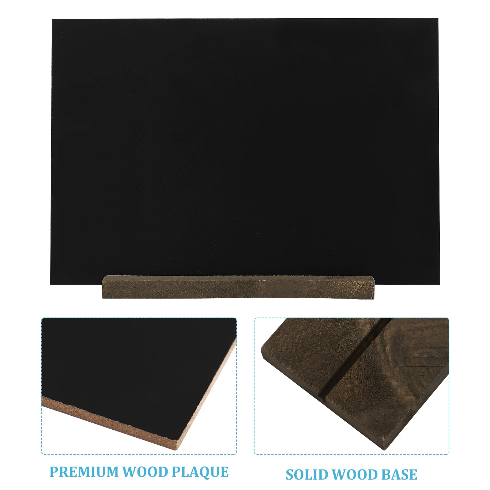 Targa da tavolo riutilizzabile cancellabile Base in legno perfetta per messaggi Menus Decor 125 Mini targa