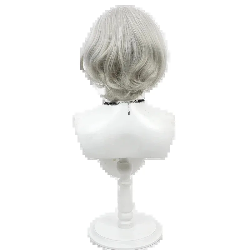 SS23Delicious in Dungeon Mithrun Cosplay pelo sintético corto gris resistente al calor Halloween carnaval fiesta de juegos de rol + peluca C