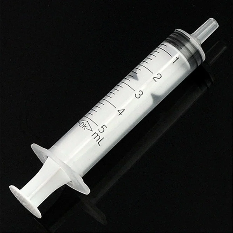 10x Disposable Plastic 5ml Injector Syringe No Needle for Lab Nutrient Measuring Small Pet Food Feeder (Without needle)