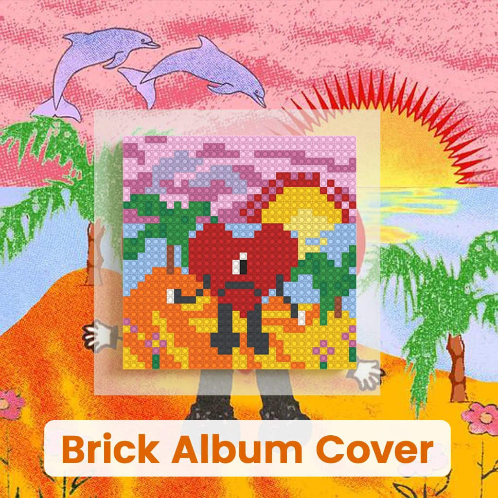 

Bad Bunny Album Cover Pixel Art Building Blocks Mosaic Reggaeton Latin Trap Music Fans Collection Home Wall Decor Gift