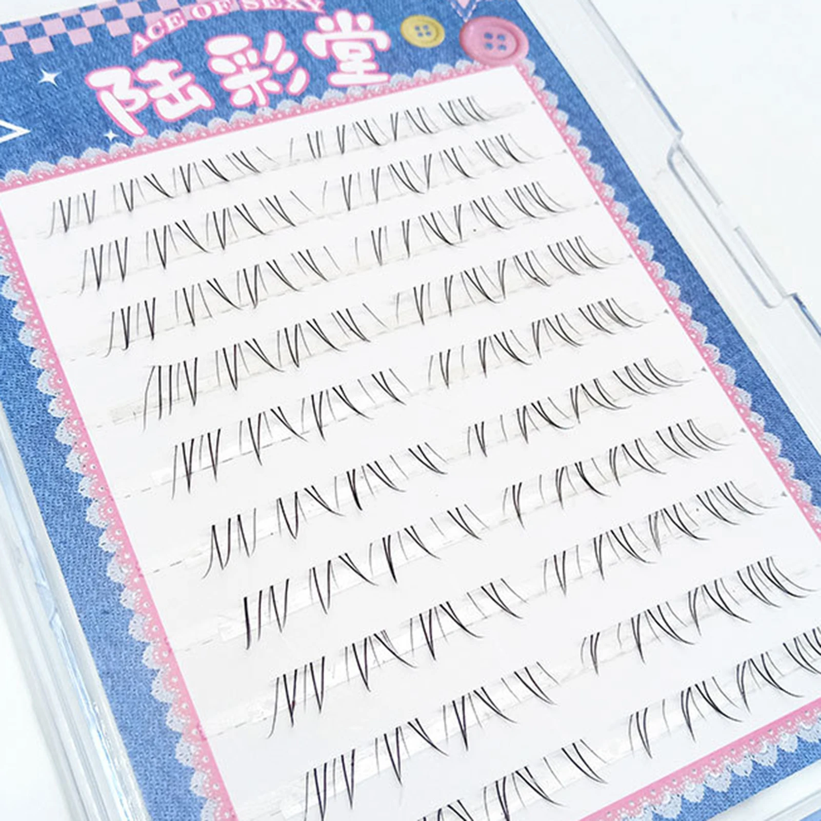 Ciglia finte Manga a 10 file Ciglia inferiori naturali in stile coreano Effetto soffice Ciglia da fata per il trucco quotidiano in viaggio