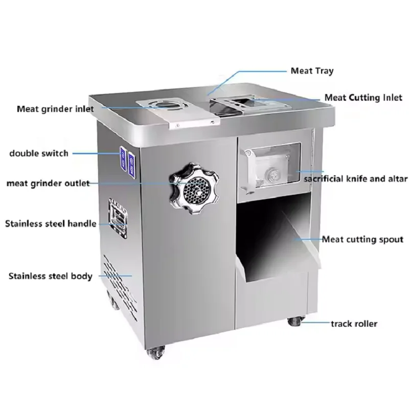 

Electric Meat Mincer Grinder Stainless Steel Chopper Food Processor Garlic Mud Maker Blender Large Capacity