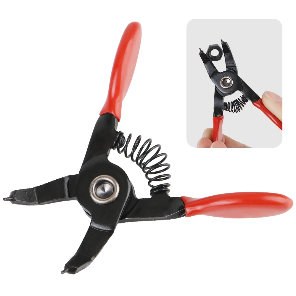 Repair Engine Tool Pliers Set Ext Int Tool Right Angled Beak Portable 4pcs Mini Circlip Pliers Multifunctional Snap Ring Circlip