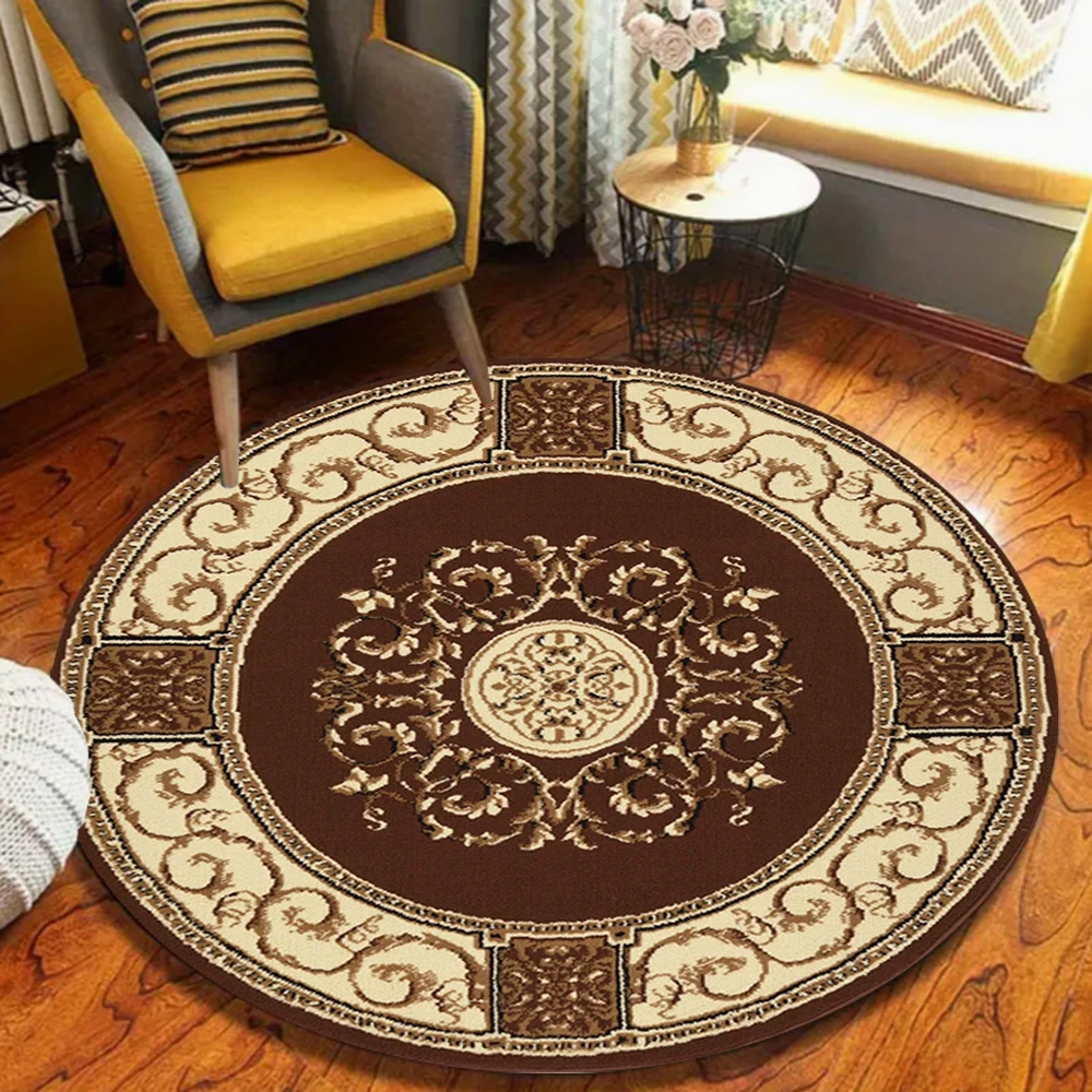 Premium Border Circular Carpet Bohemian Ethnic Style Rug Indoor Bedroom Living Room Soft Decorative Door Mat