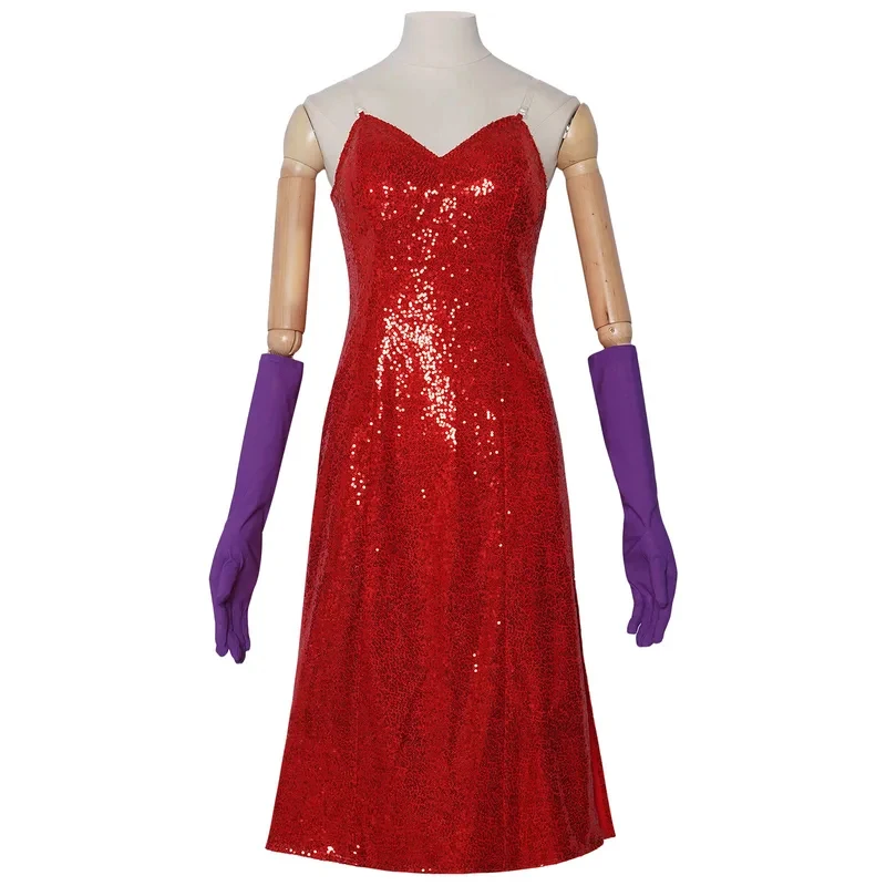 

Movie Who Framed Roger Rabbit Sexy Jessica Cosplay Red Dress Costume fg8'.