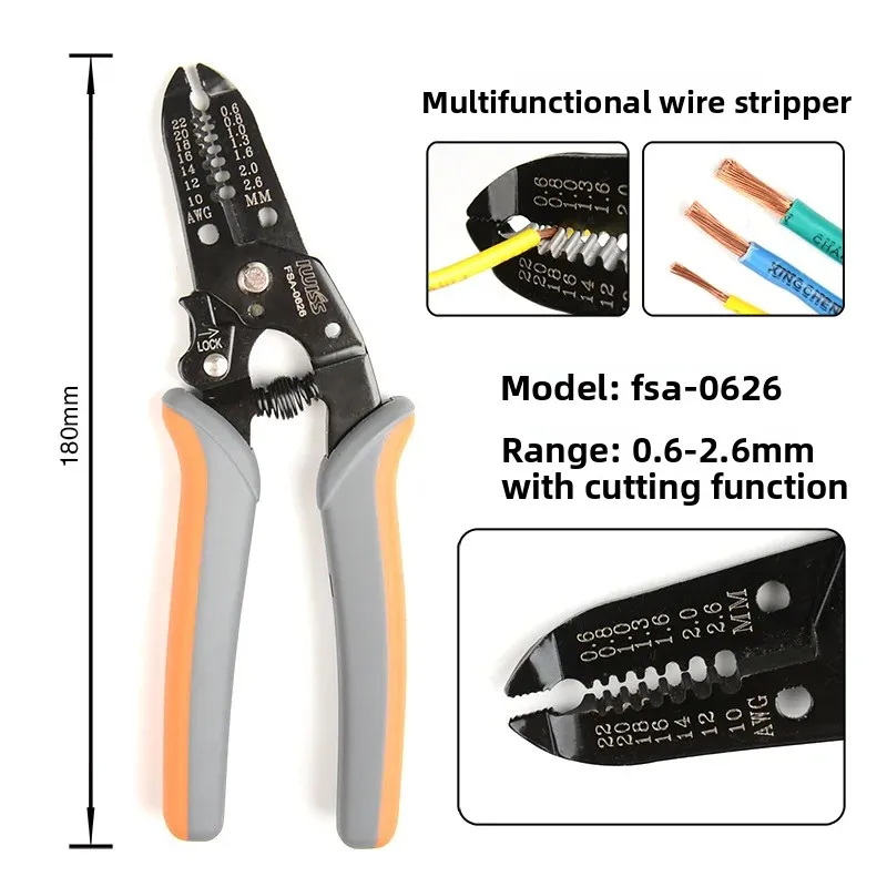 FSA-0626 Multifunctional Photovoltaic Wire Stripping Pliers Multifunctional Cable Cutter Cable Scissors Tool Pliers