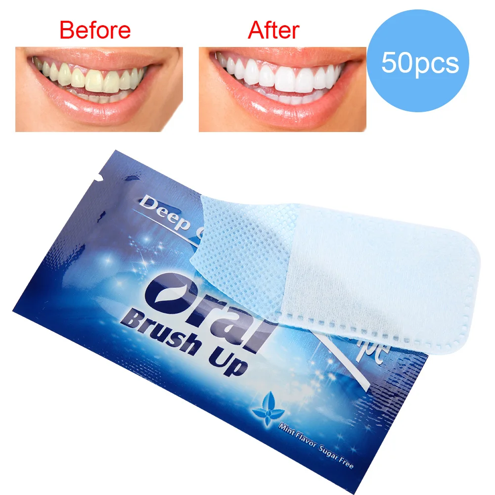 50Pcs Wipes Dental Deep Clean Teeth Wipe Cloth Tooth Cleansing Tool For Oral Deep Cleaning Teeth Whitening Remove Residue Stains