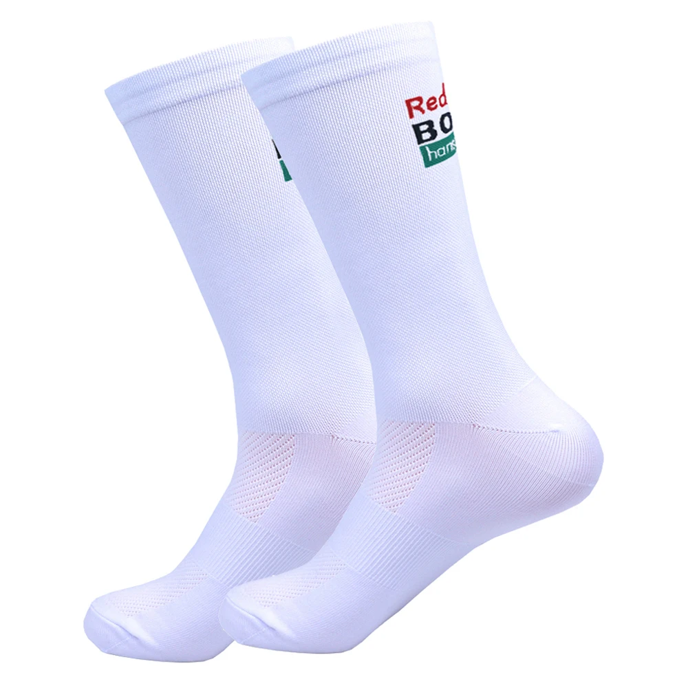 Nieuwe witte UAE Team FDJ fietssokken antislip voetbalsokken gedempt ademend voor hardlopen basketbal fiets sport grip sokken