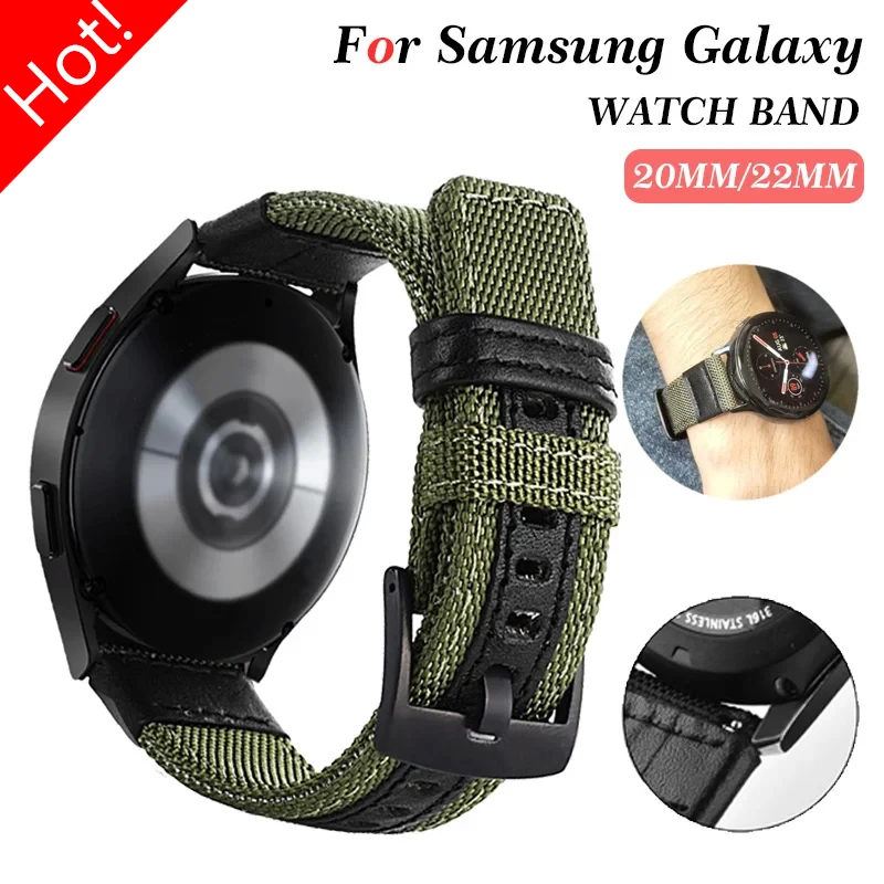 

Ремешок нейлоновый для Samsung Galaxy Watch 6 5 4 40 мм 44 мм 6Classic 43 мм 47 мм, сменный Браслет для HUAWEI Watch GT3, 20 мм 22 мм