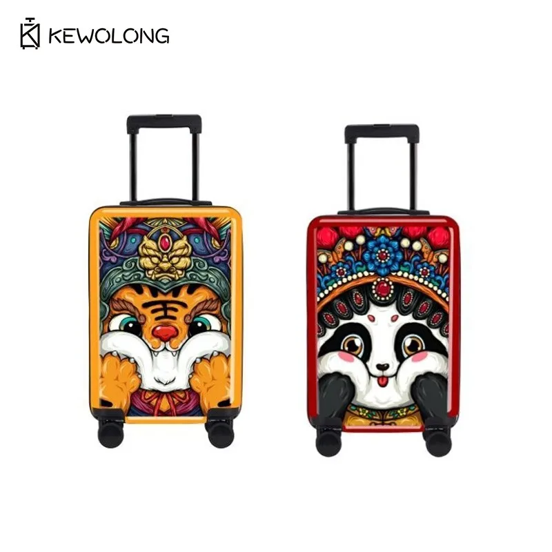 

Chinese Style 20 Inch Carry On Luggage - Oriental Dragon Pattern Spinner Suitcase, Large Capacity Travel Trunk with 360° Wheels