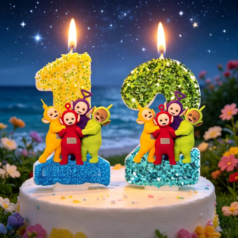 Niedliche Teletubbies-Charakter-Kerze Geburtstagstorten-Dekoration Baby-Shower Dessert-Dekorationszubehör