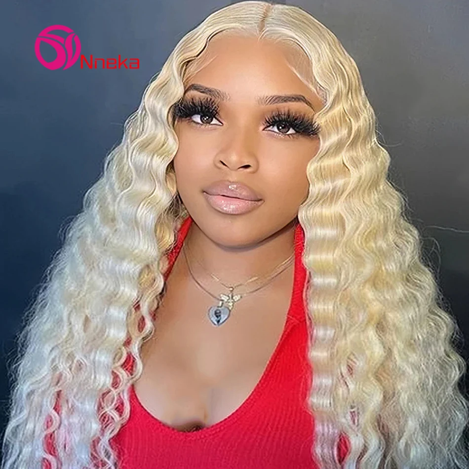 

613 Blonde 13x6 Hd Lace Front Wig 200 Density Brazilian 13x4 Deep Wave Lace Frontal Wig Human Hair For Women Gifts