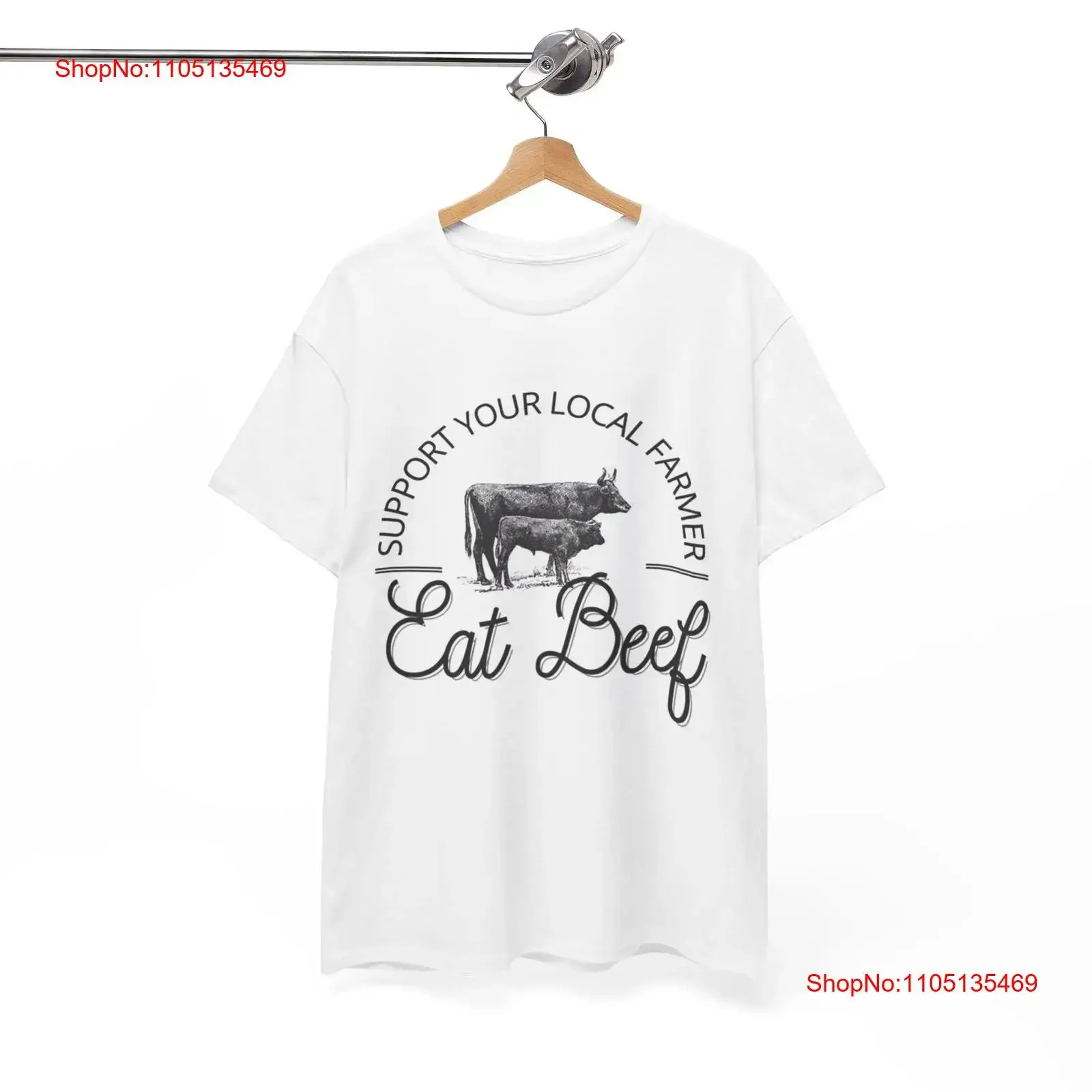 Eat Beef T Shirt Support Farmers Cattle Farms Animals Cows Steak  vintage Washed Stretched Top For Everyday Wear Slightly