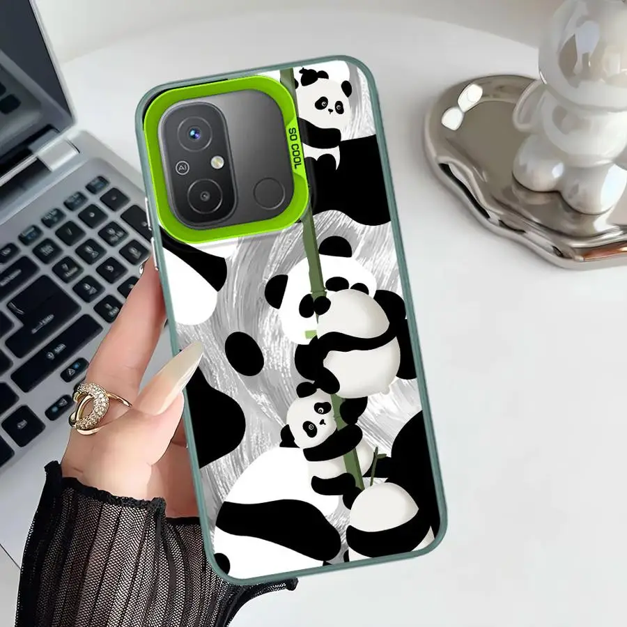 حافظة لطيفة على شكل باندا لهاتف Xiaomi Redmi 10C 9T 9C A1 A2 Plus 12C 14C K60 A5 13C غطاء هاتف خلفي #4