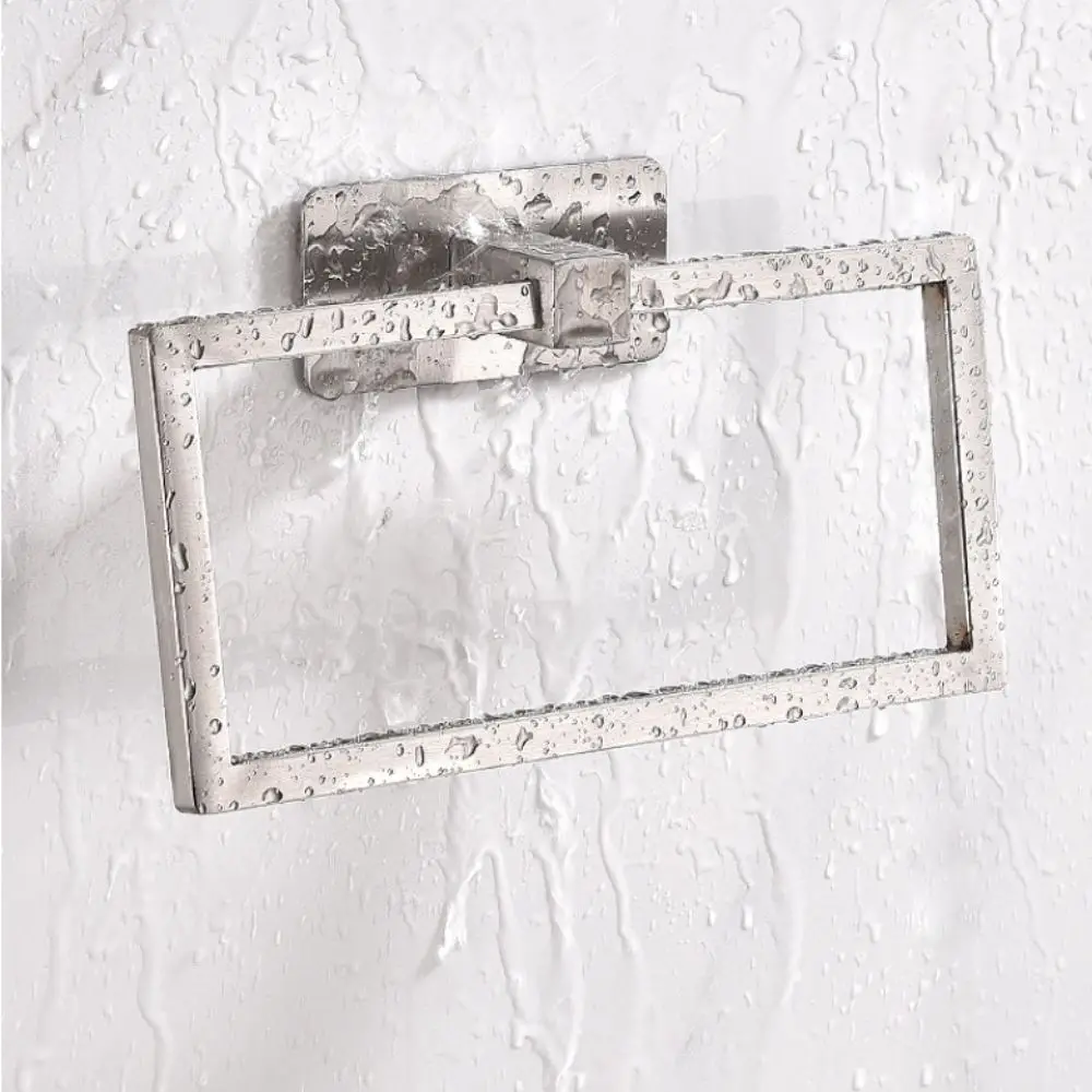 Waterproof Punch Free Towel Ring Rust-proof 180 degree flip Towel Ring Hangers stainless steel Ventilation Bathroom Towel Hanger