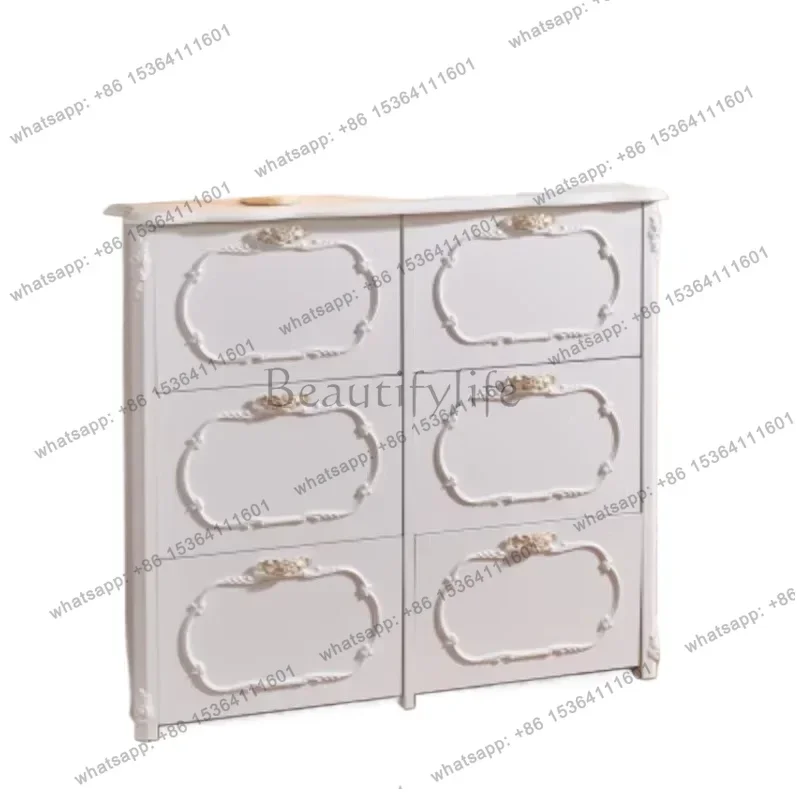 

Nordic Shoe Cabinet with Partitions Italian Style Wooden Luxury Living Room Storage Organizer for Entryway Library