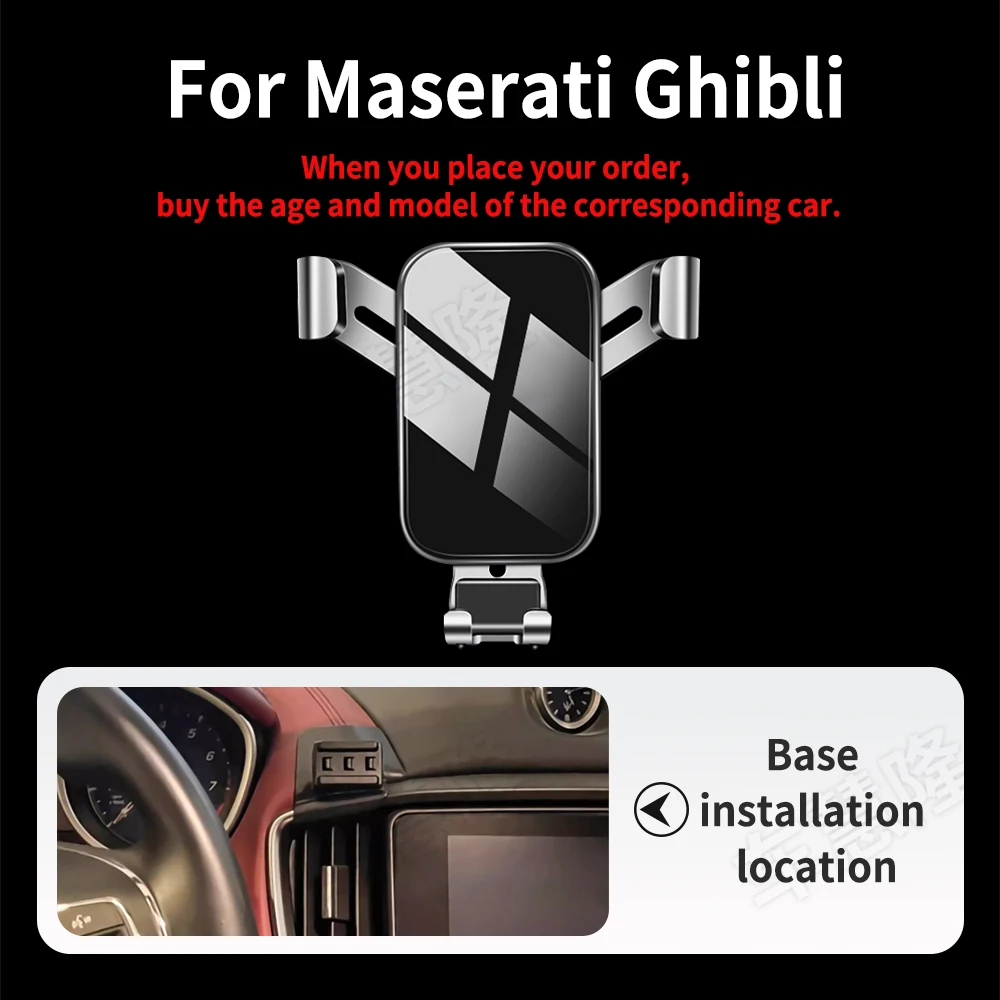 

Car Phone Holder For Maserati Ghibli Gravity Navigation Bracket GPS Stand Air Outlet Clip Rotatable Support Accessories