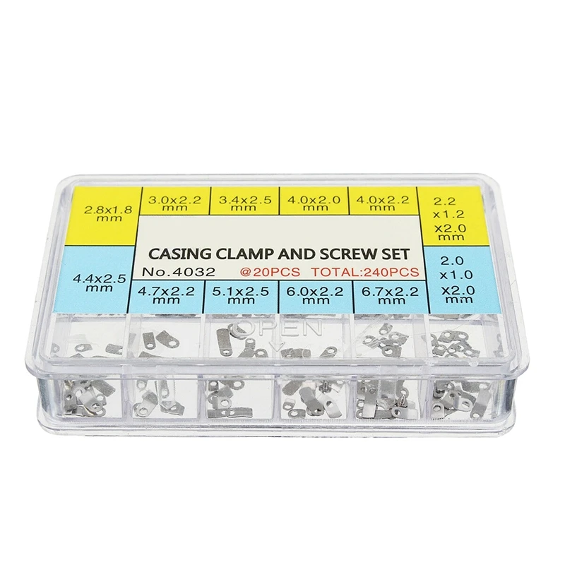 240Pcs Watch Casing Clamp Adapter Movement Repair Adapter Securing Screw Washer For ETA 2824 2836 2846