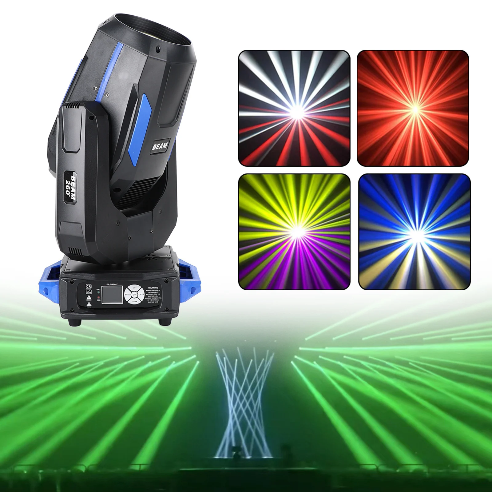 Areyourshop US stock Rainbow Effect 260W 10R Sharpy Moving Head Beam Light 3In1 DJ Stage Lighting