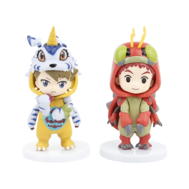 Juego de 8 Uds. De figuras de Anime Digimon seleccionadas para niños, disfraz Digital Monster Agumon Gabumon, adornos para coche de escritorio, decoración navideña