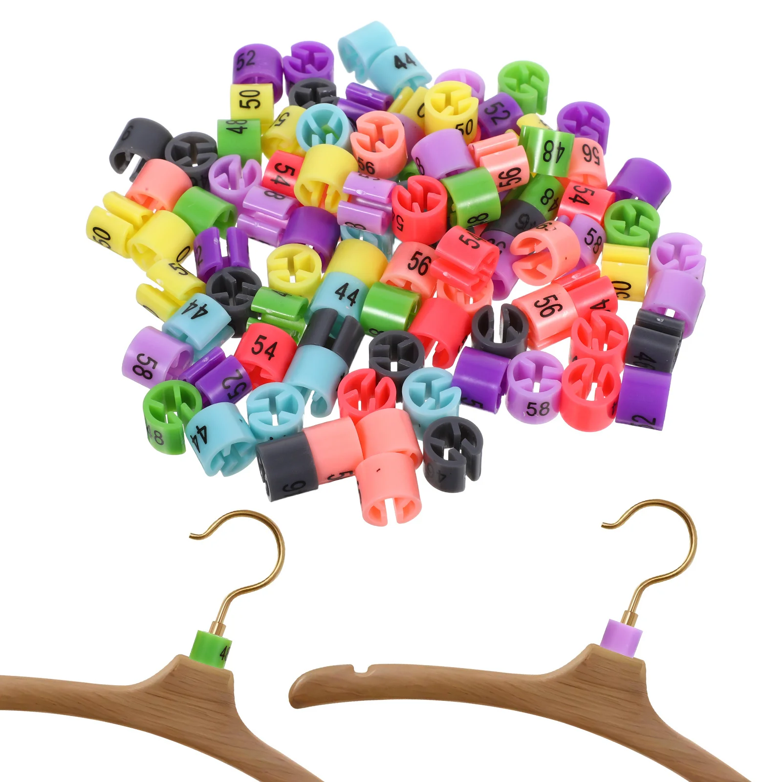 

80Pcs Plastic Size Markers Colorful Hanger Number Tags Clothes Rack Size Dividers Retail Garment Organization Closet Use