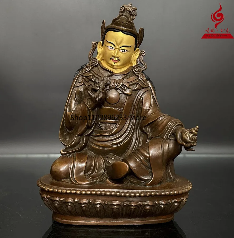 Estatua de cobre del maestro Buda de 18CM del Tíbet Kathok Guru Dudul Dorje