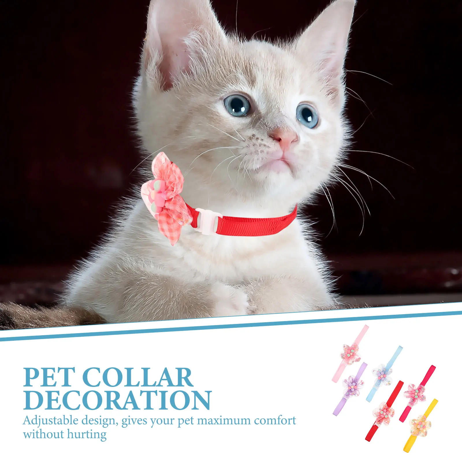 

6pcs Pet Collar Cat Adjustable Fruit Design Festival Party Decoration Comfortable Flower Neck Accessory For Cats Dogs