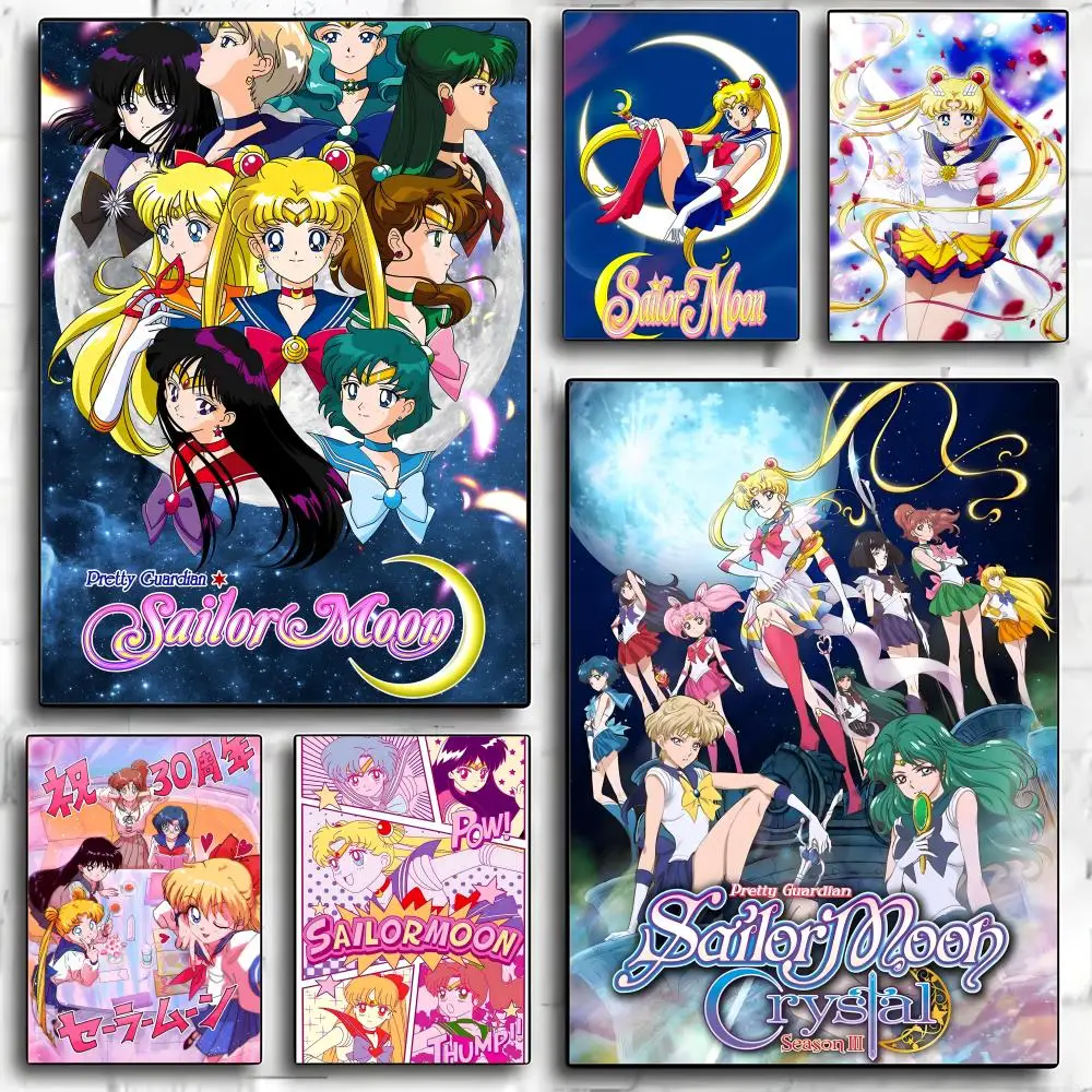 Anime S-Sailor Moon Painting Calligraphy HD Canvas Wall Art | Waterproof Fade-Resistant | Minimalist Unframed Wall Decor