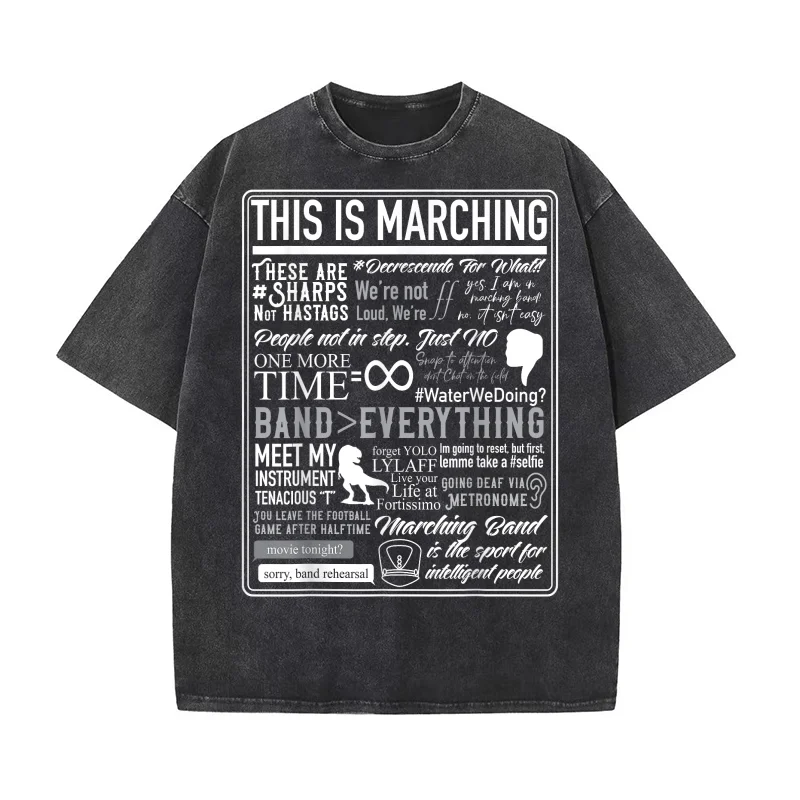 

This Is Marching Band Funny Brass Band Sayings & Memes Pure Cotton T-shirt For Man Oversized Art Graphic Clothing Printed