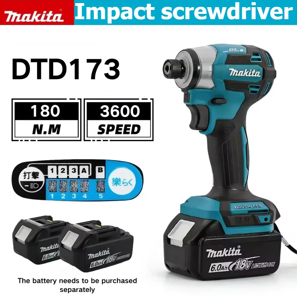 

Original Makita DTD173 18V Cordless Impact Driver LXT BL Brushless Motor Electric Drill Wood/Bolt/T-Mode Power Tools