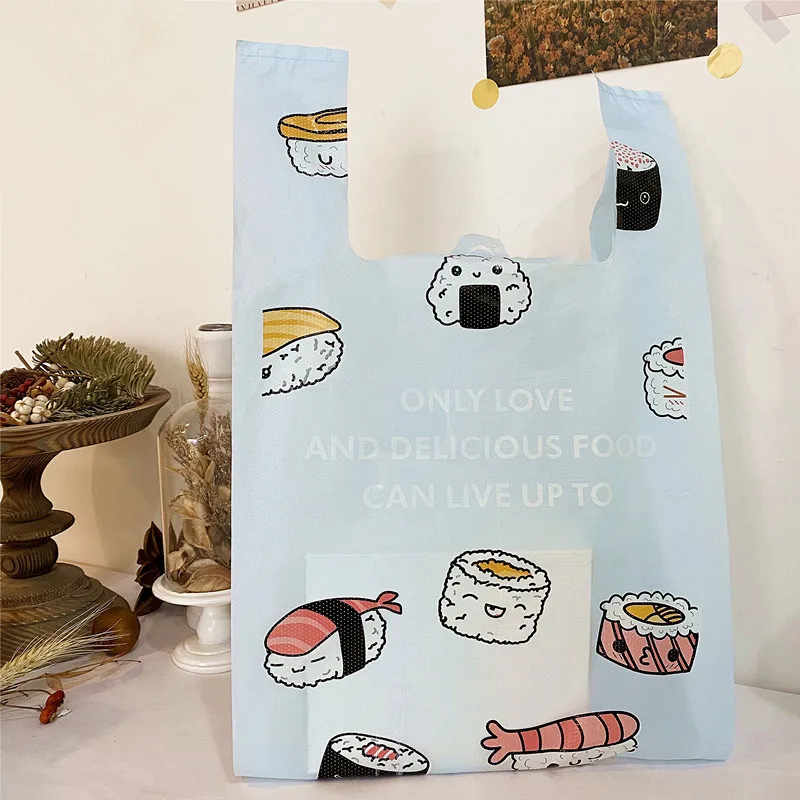 Paquete de bolas de arroz de Sushi de dibujos animados, bolsa de plástico para llevar comida rápida, chaleco para comida japonesa, 100 piezas