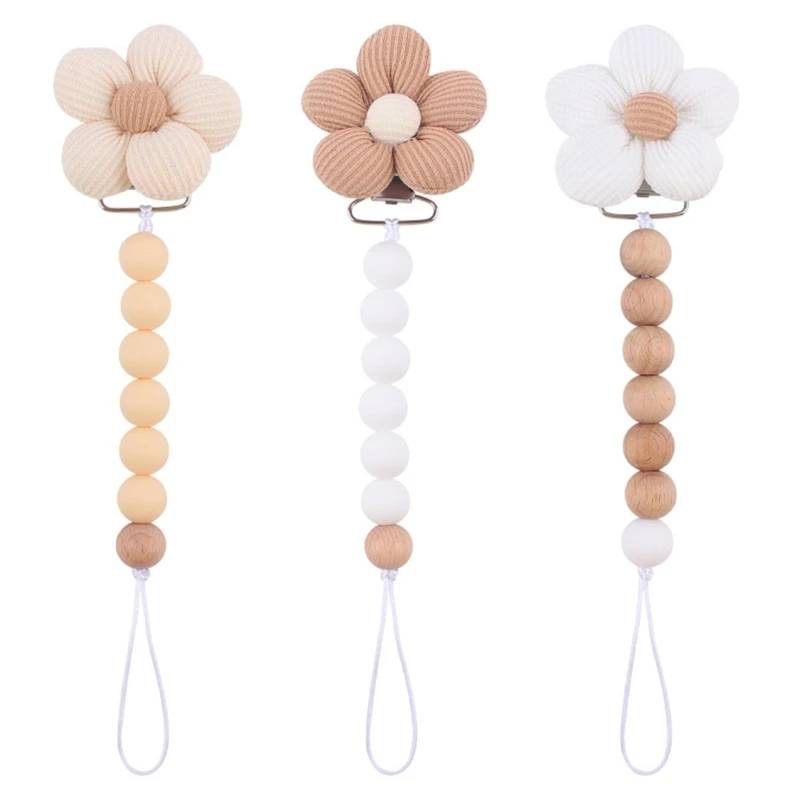 Pacifier Chain Pendant Pacifier Clip Holder Leash Soft Flower Crib Hanging Decorations Infant Pacifier Accessories