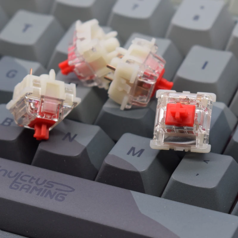 Przełączniki GATERON KS-9 Silent 2.0, 5-pinowe, liniowe, żółte, czerwone, czarne, białe, RGB SMD, DIY, hotswap, 35 sztuk w opakowaniu, do klawiatur mechanicznych. — zdjęcie produktu 2