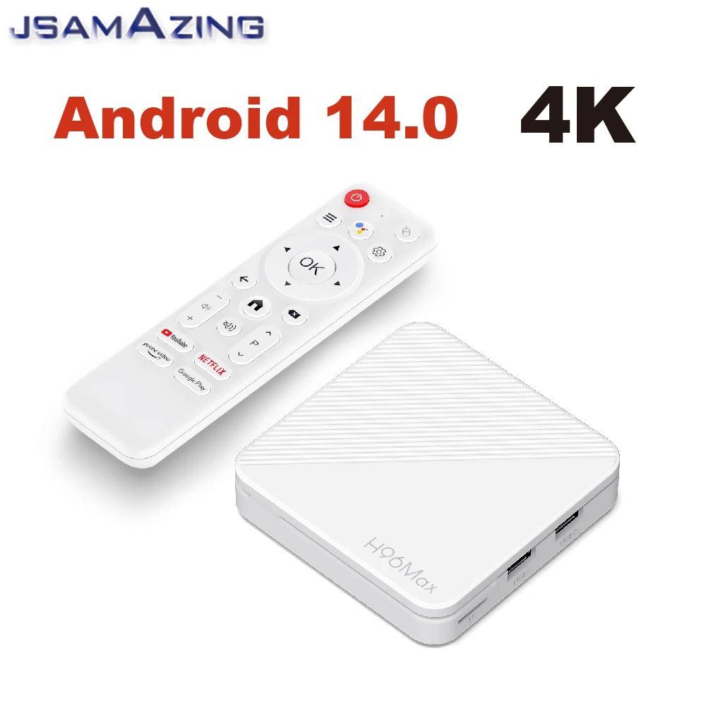 

H96Max H313 Smart Android 14.0 Smart TV BOX WIFI 6 H313 ARM Cortex A53 2 ГБ 8G/16G 2,4G/5G 4K HD с Google Voice Media Player