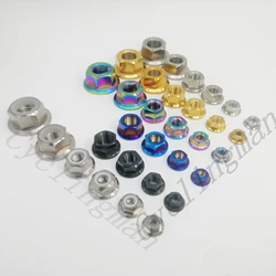 CyclingMan Titanium M5 M6 M8 M10 M12 M14 Flange Nut Srew Bolts for Motorcycle Bicycle Bike