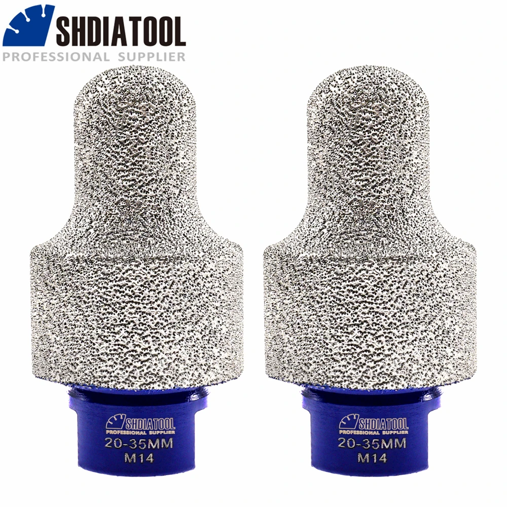 

SHDIATOOL 2pcs Vacuum Brazed Diamond Finger Bit 20-30MM Enlarge Shape M14 Bevel Existing Hole Porcelain Ceramic Marble Granite