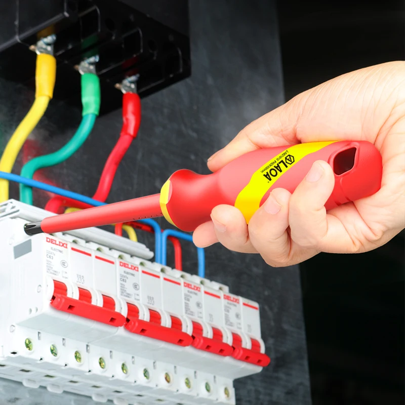 LAOA فد معزول مفك المنزل الدائرة أداة العزل العزلة الحالي كهربائي الصليب شقة مفك #3