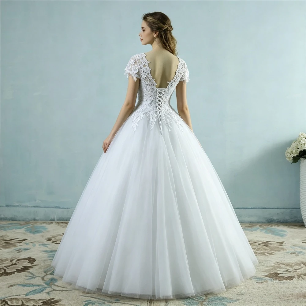 Customized Romantic Square Neck A-line Wedding Dresses 2026 Gorgeous Sleeveless Lace V-neck Fluffy Chiffon Bridal Gown Lace Back