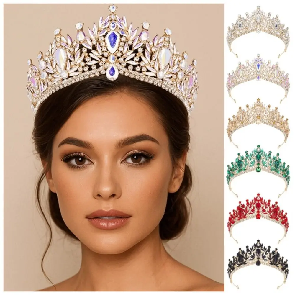 العصرية الفاخرة الباروك الملكة التيجان أنيقة تألق سبيكة الأميرة تاج المبهر رائعة النساء الشعر هوب التصوير الدعائم